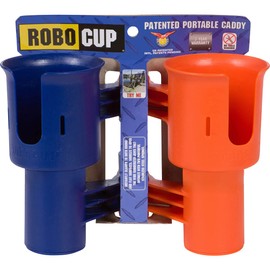 ROBOCUP, (Navy & Orange), Best Cup Holder for Drinks, Fishing Rod/Pole, Boat, Beach Chair, Golf Cart, Wheelchair, Walker, Drum Sticks, Microphone Stand