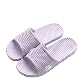 APIKA Women and Men's Anti-Slip Slip-on Slippers Bath Sandal Soft Foam Sole Pool Shoes House Home Slide(Light Purple,6.5/7 US)