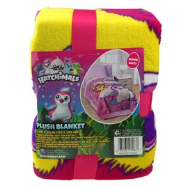 Hatchimals Plush Blanket Girls Bedding Twin Size Super Soft, 62" x 90", Multicolor