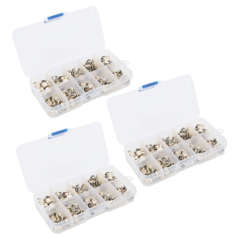 3 Boxes 150pcs Brooch Buttons White Rabbit Head Shape Detachable