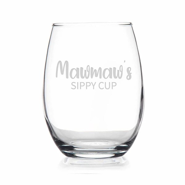 HTDesigns Mawmaw's Sippy Cup Stemless Wine Glass - Mother's Day