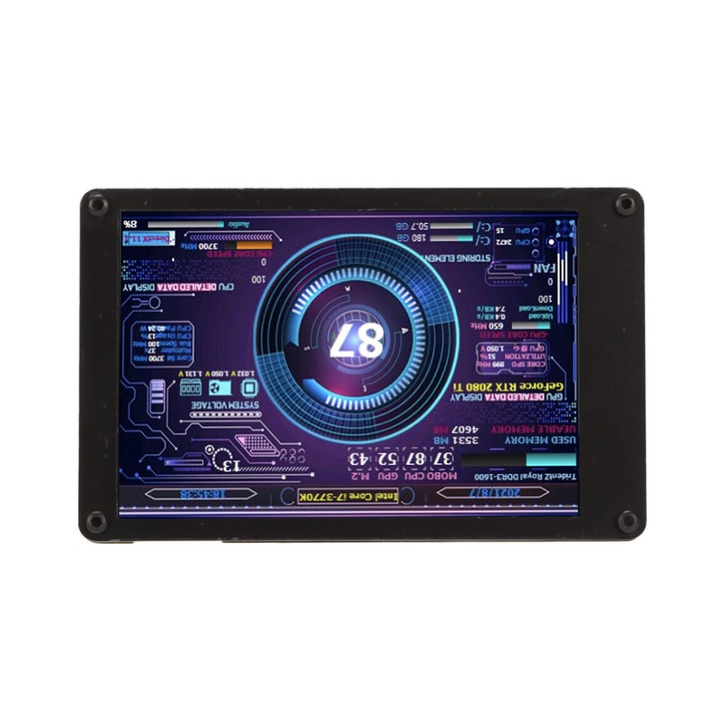 Computer Temp Monitor 3.5 Inch Theme Editor Adjustable Brightness PC