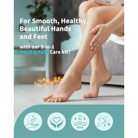 Kit de cuidado de pies - Aceite de árbol de té, crema de urea 40%, exfoliante de sal, suero, calcetines de talón | Adecuado para hombres y mujeres con
