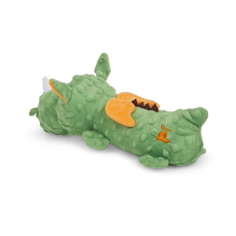 Surrey Feed Dragon Plush Dog Toy with squeaker inside.