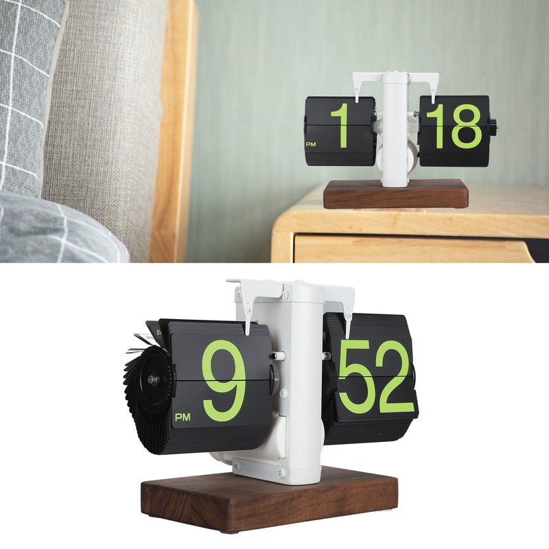 Digital Flip Clock 12h Single Sided Large Numbers Automatic Retro