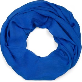 styleBREAKER 01016076 Lightweight Plain Loop Tube Scarf, Summer Scarf, Silky, Unisex Plain, royal blue