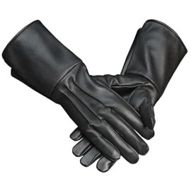 Shanan Medieval Gloves Gauntlet Leather Black Waterproof for Men Cosplay Motorcycle Gloves Artillery Cavalry Infantary Gloves (Small)