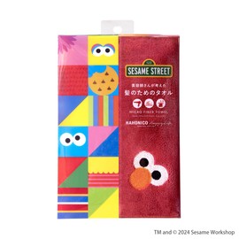 Sesame Street meets Hahoniko | Hairdresser Thought Hair Towel (Elmo Color, 1 Sheet)