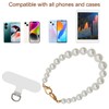 XYQMLY Pearl Beaded Phone Wrist Strap, Universal Gradient Cell Phone