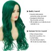 Long Curls Green Waves Wig Women Side Parts Natural Shape