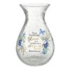 Lillian Rose Crackle Glass Memorial Flower Vase with Sympathy Verse