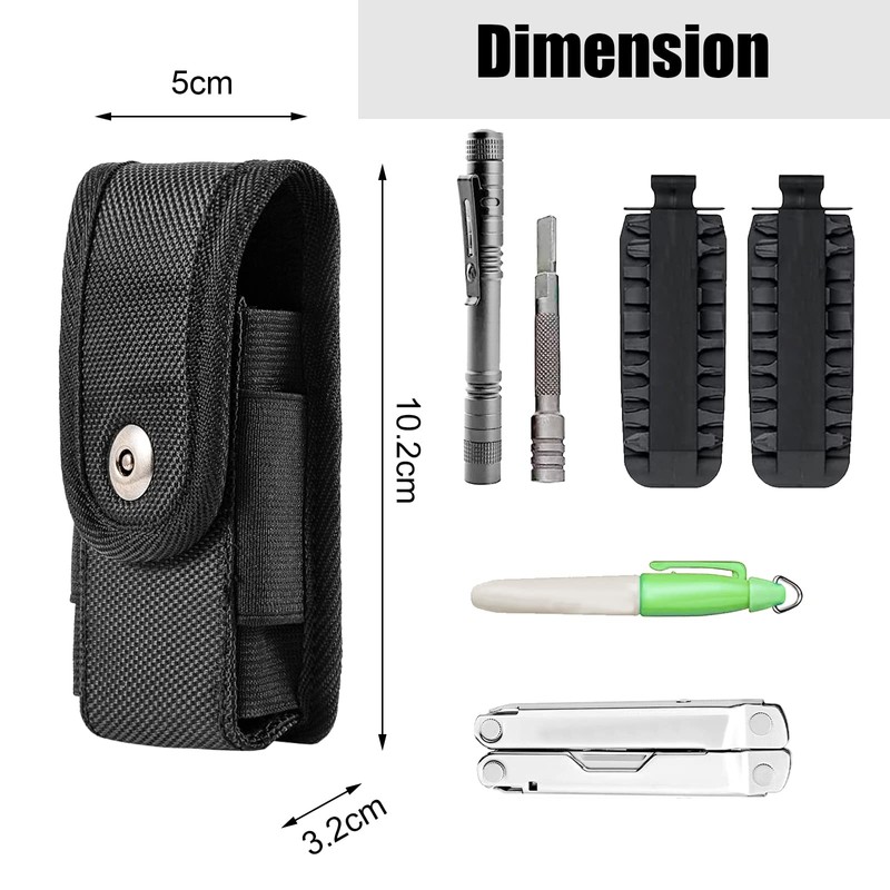 Multitool Sheath, EDC Pouch, EDC Belt Organizer for Pen/Flashlight/Folding Knife,
