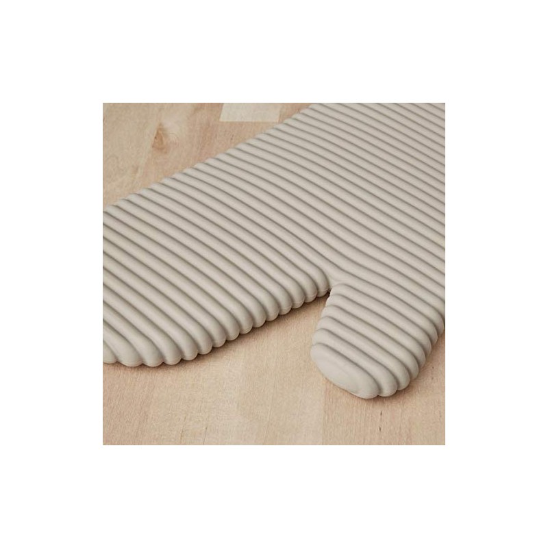 KITCHENAID Ribbed Soft Silicone Oven Mitt 2-Pack Set, 7.5"x13", Milkshake