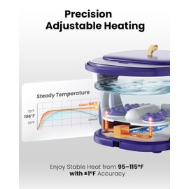 Puboo Collapsible Foot Spa Bath Massager with Heat, 95-115°F Precise Temp Control, Motorized Massage Rollers, Heated Foot Bath Soak Tub, Fits US Men’s Size 11, Gift for New Year