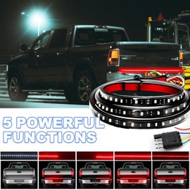 LIGBT 60'' Tailgate Light Bar 12V Single Row Led Brake Light Strip for Red Running Light Brake Turn Signal Strobe Lights White Reverse Light Fit Pickup, Truck, SUV, RV, Van,Trailer, ATV, UTV