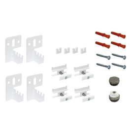 HK Mounting for Tubular Radiators, Tube Radiator, 2 Fixings up to 6 Fixings, Spacer Optionally Selectable (Set 3)