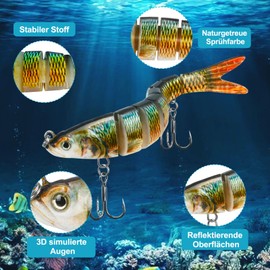 VIPMOON Fish Bait Fishing Lure Pike Fishing Lure Sets 13.5 cm Trout Bait Artificial Bait Wobbler Pike for Freshwater Salt Water Trout Bass Freshwater Saltwater Fishing Accessories Fishing Bait