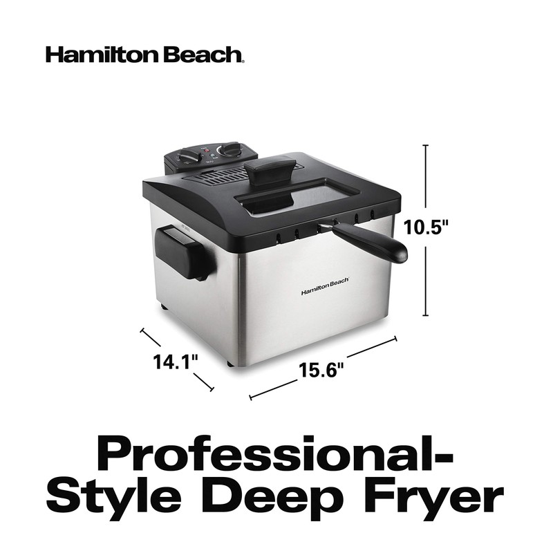 Hamilton Beach Electric Deep Fryer with Basket and Lid, 4.5