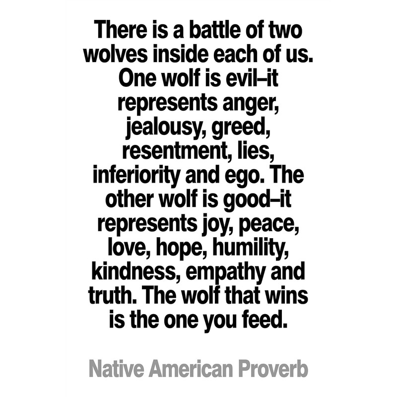 Native American Decor"The Wolf You Feed" Unframed Print or Poster