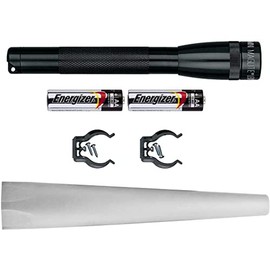 MAGLITE Mini Maglite LED 2AA Pocket Lamp Black Traffic Safety Pack with Rod Attachment Yellow