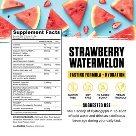 Ambrosia Hydroglyph Intraworkout Electrolytes Hydration Drink Mix | Sugar Free Electrolyte Powder with Amino Acids | Supports Lean Muscle During Fasting | 30 Servings | Strawberry Watermelon