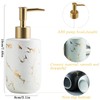 Yekiosok Ceramic Soap Dispenser,300ml Marbling White Dish Soap Liquid Lotion