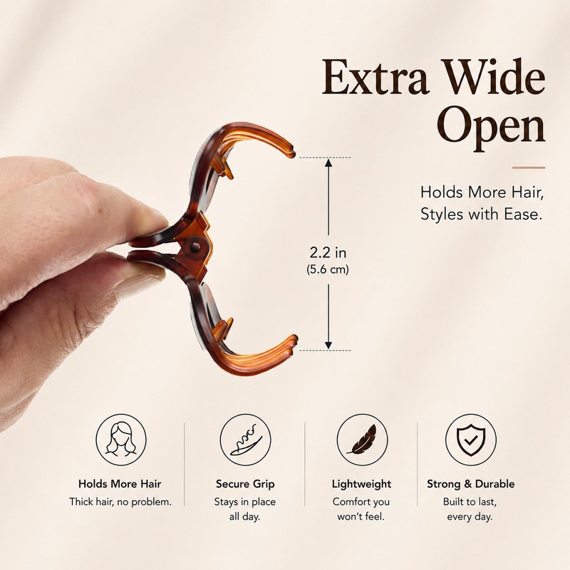 Hair Clips Claw Clips for Women, Medium Matte 2-Pack