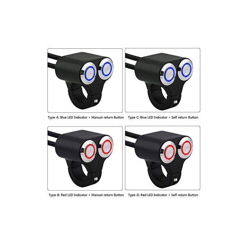 Keenso Motorcycle Handlebar Switch, 7/8 Inch 22 mm Motorcycle Handlebar