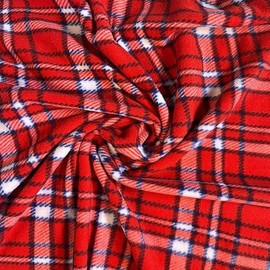 Fleece Fabric by The Yard | Half Yard 18” X 60" Inch Wide | Soft Anti-Pill Polar Fleece Fabric | Fleece Material Blanket, Throw, Poncho, Pillow Cover, Booties - Plaid Red Fleece by The Yard