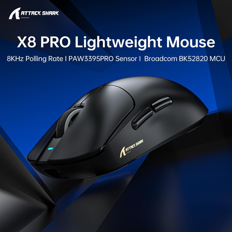 ATTACK SHARK X8Pro 8K Mouse with Grip Tape for Large