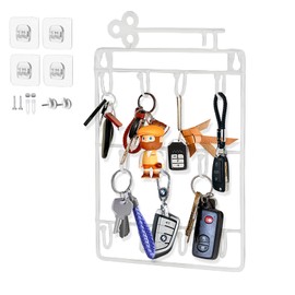 Echehi Key Holder for Wall, Key Hanger with 3 Ways Mounting Hardware, Key Rack with 11 Key Hooks to Hang Keyrings, Dog Leash, Umbrella, Sunglasses, Jewelry Necklaces
