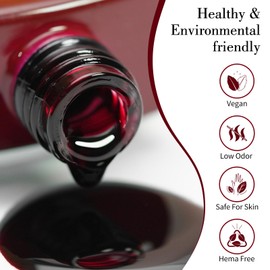 CANNI Jelly Red Gel Polish – 0.3oz Translucent Deep Dark Red Sheer Wine Color, High Gloss UV/LED Soak-Off Gel Nail Polish for DIY Manicure, Salon Quality For Girls & Women