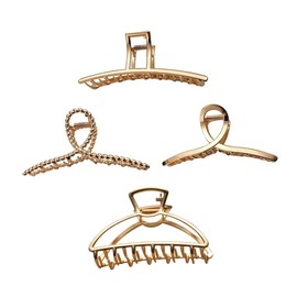 WOONEKY Alloy Hair Claw Clips Set 4 Styles Hair Clamps for Ponytail Headwear for Women Girls