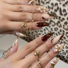 Uñas postizas con relieve de almendra, uñas postizas artificiales de