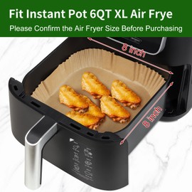 Air Fryer Liners disposable for Instant Pot Vortex Plus 6QT XL Air Fryer, 100pcs Parchment Paper