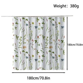 FAIRYGATE Bathroom Curtains Shower 180x180cm Spring Flower Shower Curtain Summer Curtain Artwork Print Polyester Waterproof Material Home Bathtub Sets with 12 Hooks B8018
