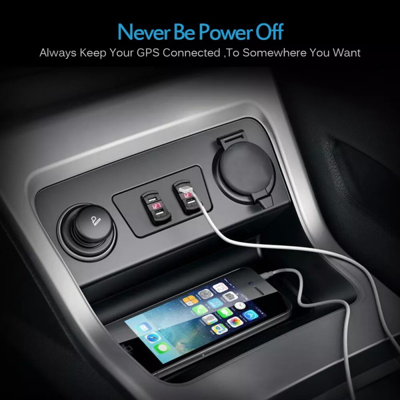 Universal 12V-24V PD + QC3.0 Dual USB Car Fast Charger