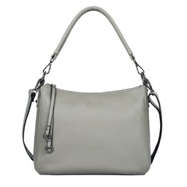 MFFOR Women's 2-Way Crossbody Shoulder Bag, Genuine Leather, Handbag, Crossbody Shoulder Bag, Zipper Pocket, Lightweight, Large Capacity, Soft, Simple, Casual, Handheld, Popular, Commuting to Work,