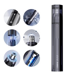 beici Nose Ear Trimmer Clipper R Angle Round Fast Charge Type-c Port Painless Hair Trimmer for Men Women,Touch Control Available Wet Hands with IPX7 Waterproof,Dual Edge Blades for Easy Cleaning Grey