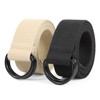 JASGOOD Men&Women Canvas Belt Web Fabric Casual Belt with Black