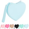 JOVAKIT Small Heart Shaped Portable Silicone Makeup Bag for Women,