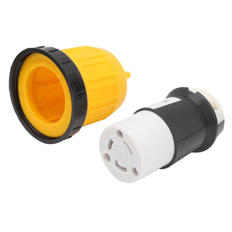 RV Cord Connector Locking Plug W/Cover Ring Power Socket 30Amp