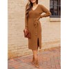 MEROKEETY Women's 2025 Long Sleeve Bodycon Sweater Dress V Neck