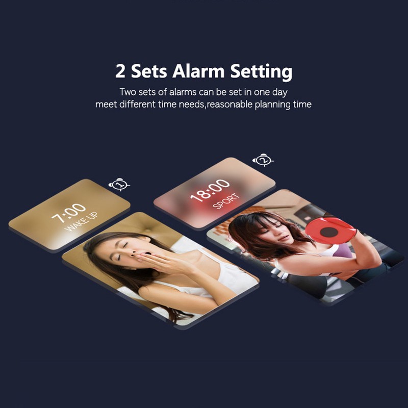 LED Music Alarm Clock 5 Adjustable Brightness 12/24H Large Display