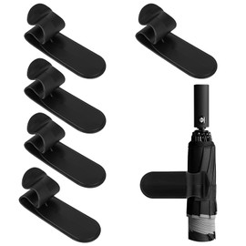 LUWOO 6 Pack Adhesive Car Umbrella Holder, Space Saving Trunk Hook Home Wall Organizer for Umbrellas, Plastic Umbrella Hook Fits Cars, SUV, Truck