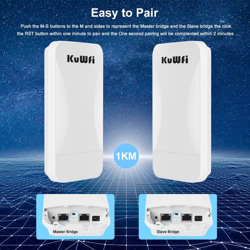 WLAN Bridge Point to Point Outdoor, 2.4 GHz 1 km