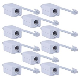 Power Gear DSL Filter, 10 Pack, Phone Line, Connect to Standard Phone Jacks, Use for Home or Office, Supports Telephones, Fax Machines, Answering Machines, Universal Filter, All Brands, White, 52231