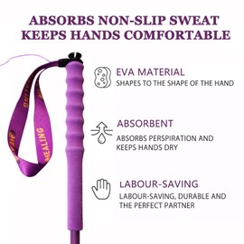 OKHEALING High Strength Carbon Fibre Trekking Poles, 1 Pair, Foldable into 5 Pieces, Lightweight and Strong, Joint Protection, Suitable for Hiking, Trekking and Mountaineering (Purple, 120)