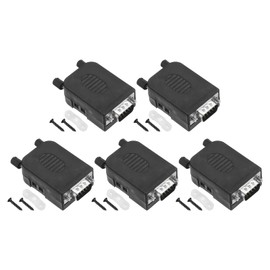 TA-VIGOR D-Sub DB9 Breakout-Board-Steckverbinder, 9-polig, 2-reihig, RS232, lötfreie Klemmleiste, Stecker-Adapter mit Schrauben für CNC-Maschinen, PC-Drucker, 5 Stück