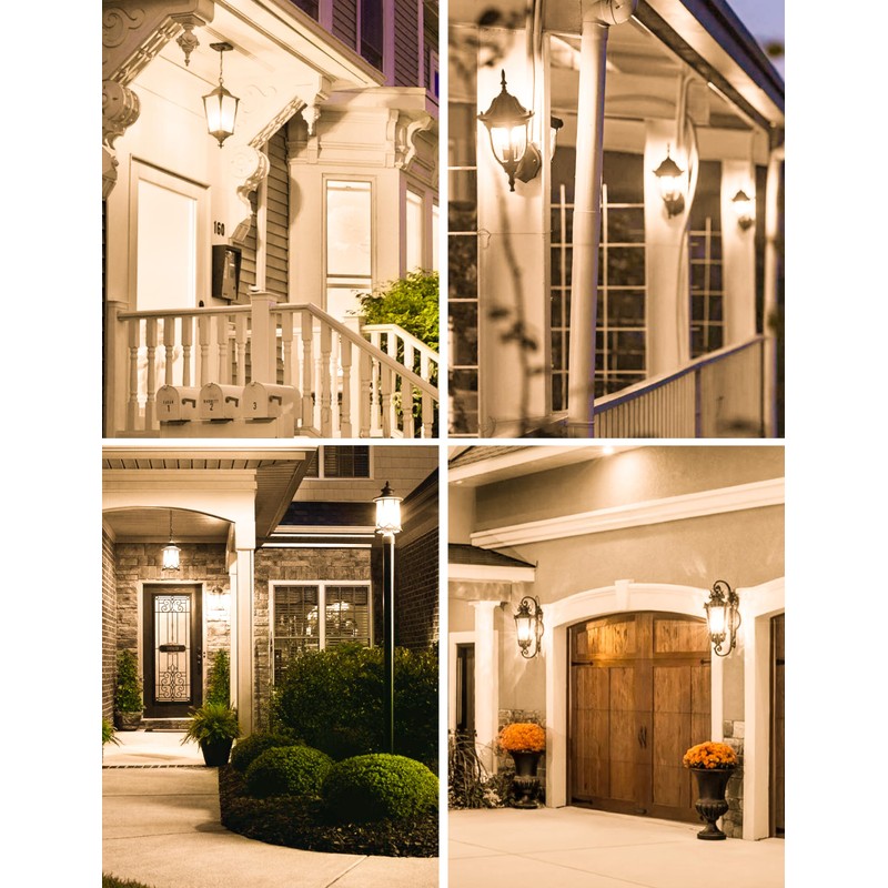 Eastiya Dusk to Dawn Sensor LED Outdoor Light Bulb, Warm